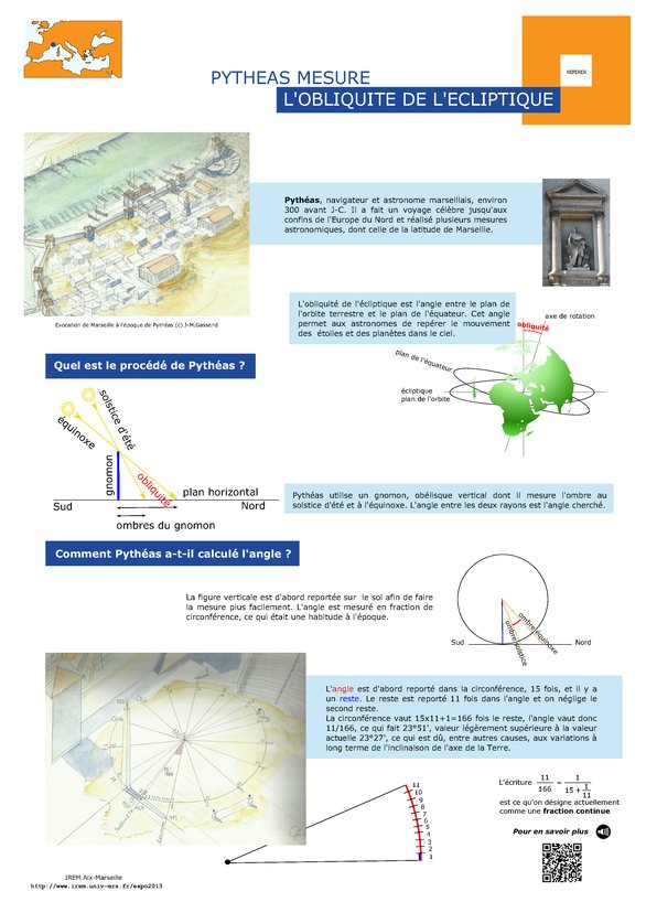 Pyth�as mesure l'obliquit� de l'�cliptique